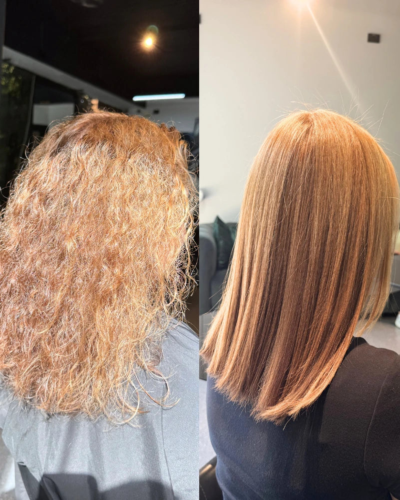 Real client: bleached hair before and after
