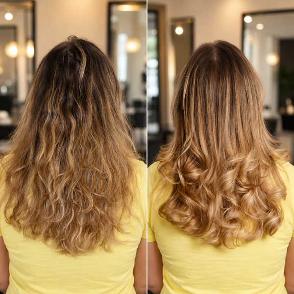 Illustration of frizzy, wavy hair