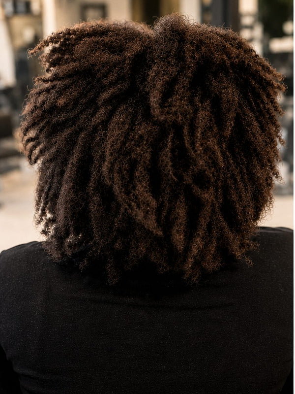 Coily to straight, before