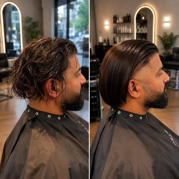 Real client: men's hair before and after