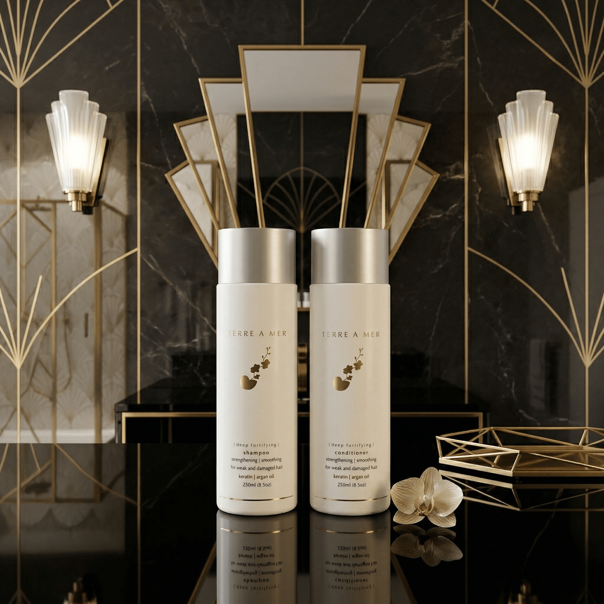 Deep Fortifying Shampoo & Conditioner 250ml Bundle - Keratin & Nanoplasty SAFE - Terreamer