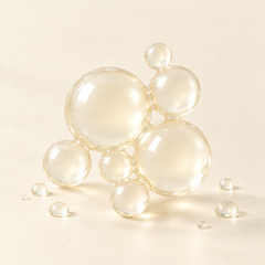 Clear, pearly spheres representing phospholipids