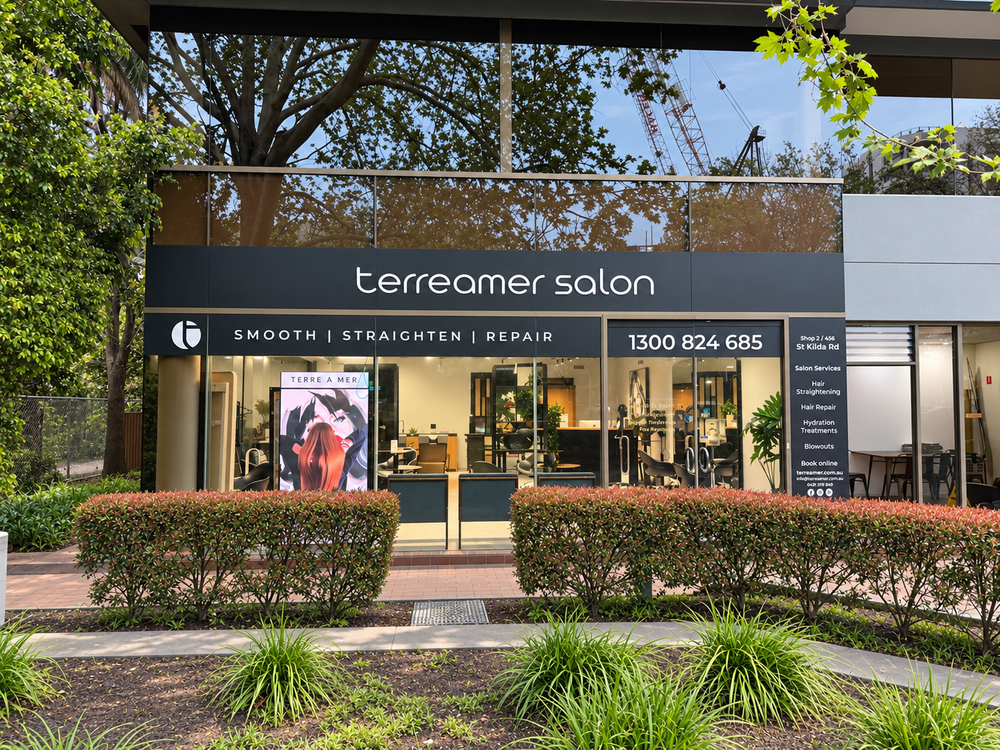 Terreamer salon shopfront and entrance, 456 St Kilda Rd, Melbourne