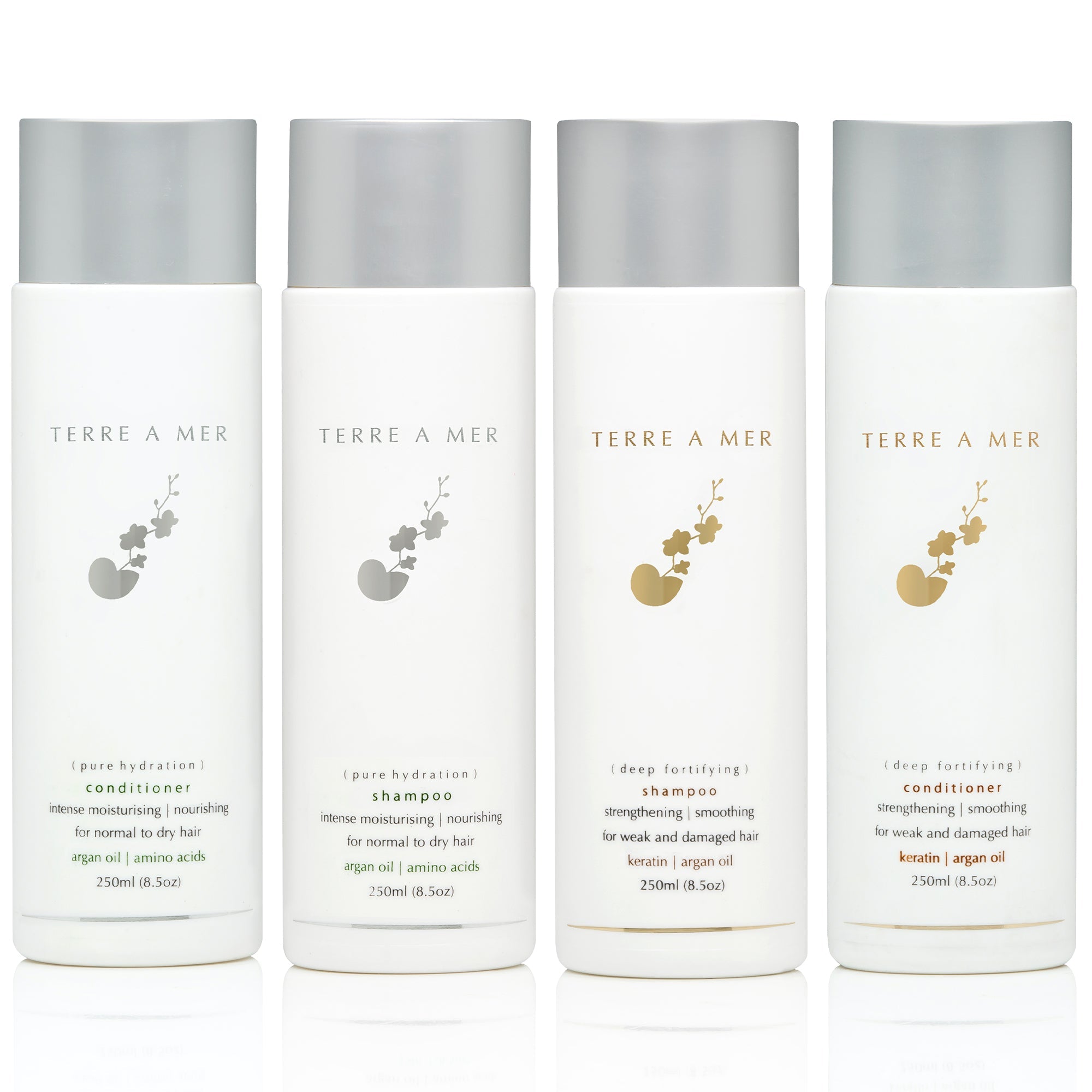 Two Range Bundle 4 Pack - Shampoo / Conditioner 250ml - Keratin & Nanoplasty SAFE - Terreamer